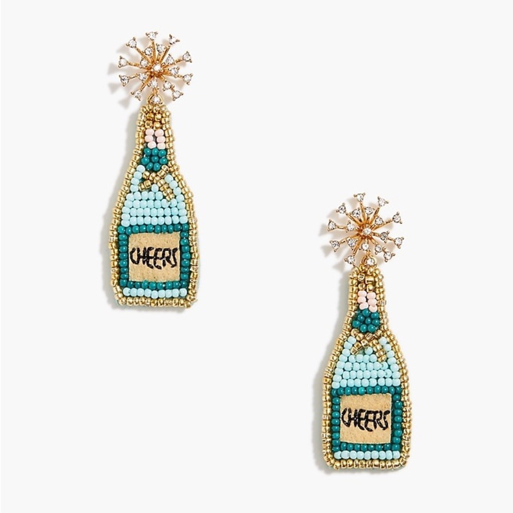 J.Crew Beaded Cheers statement earrings